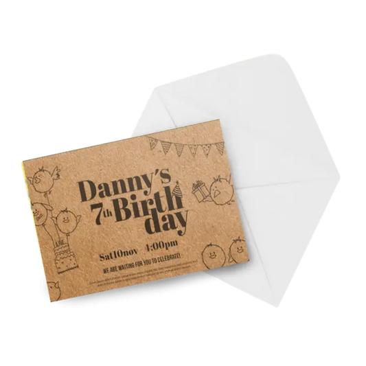 Kraft Paper Invitations/ Announcements